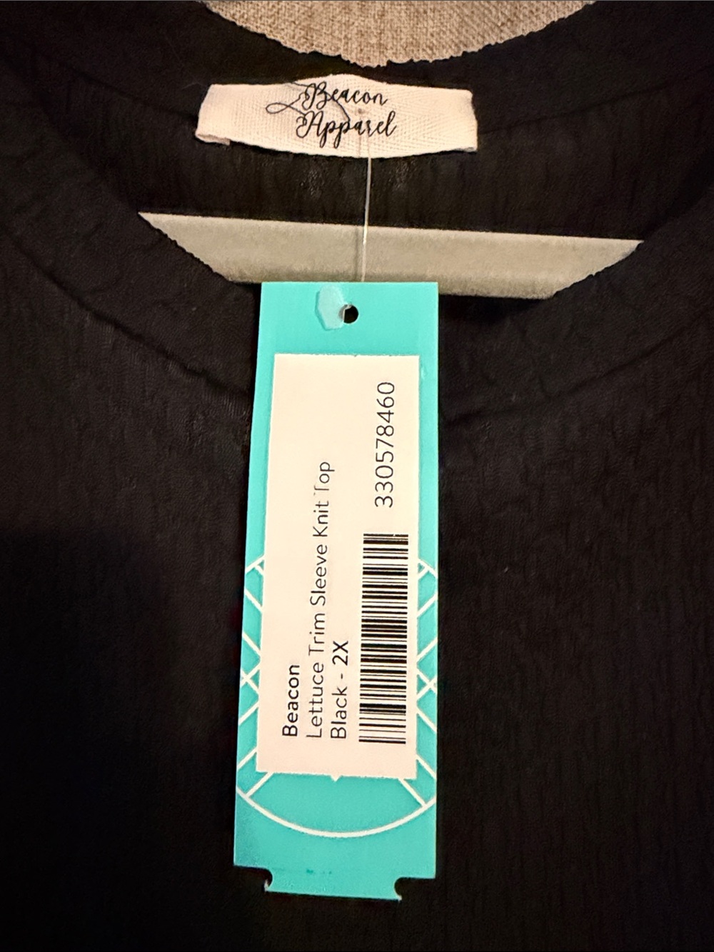 NWT Beacon Lettuce Trim Sleeve Knit Top 2X - Picture 4 of 5